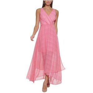 Tommy Hilfiger Sleeveless Pink Plaid Maxi Dress